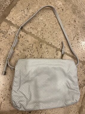 Dylan SV Perforated White leather Fanny Belt Bag with Adjustable Strap like new